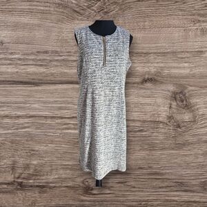 Apt. 9 Black and White Textured Midi Dress Size L